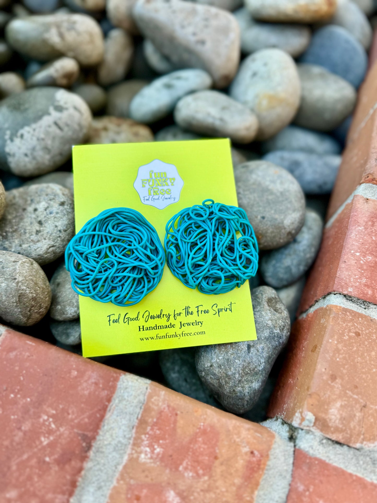 Small Tumble Studs- Deep Teal