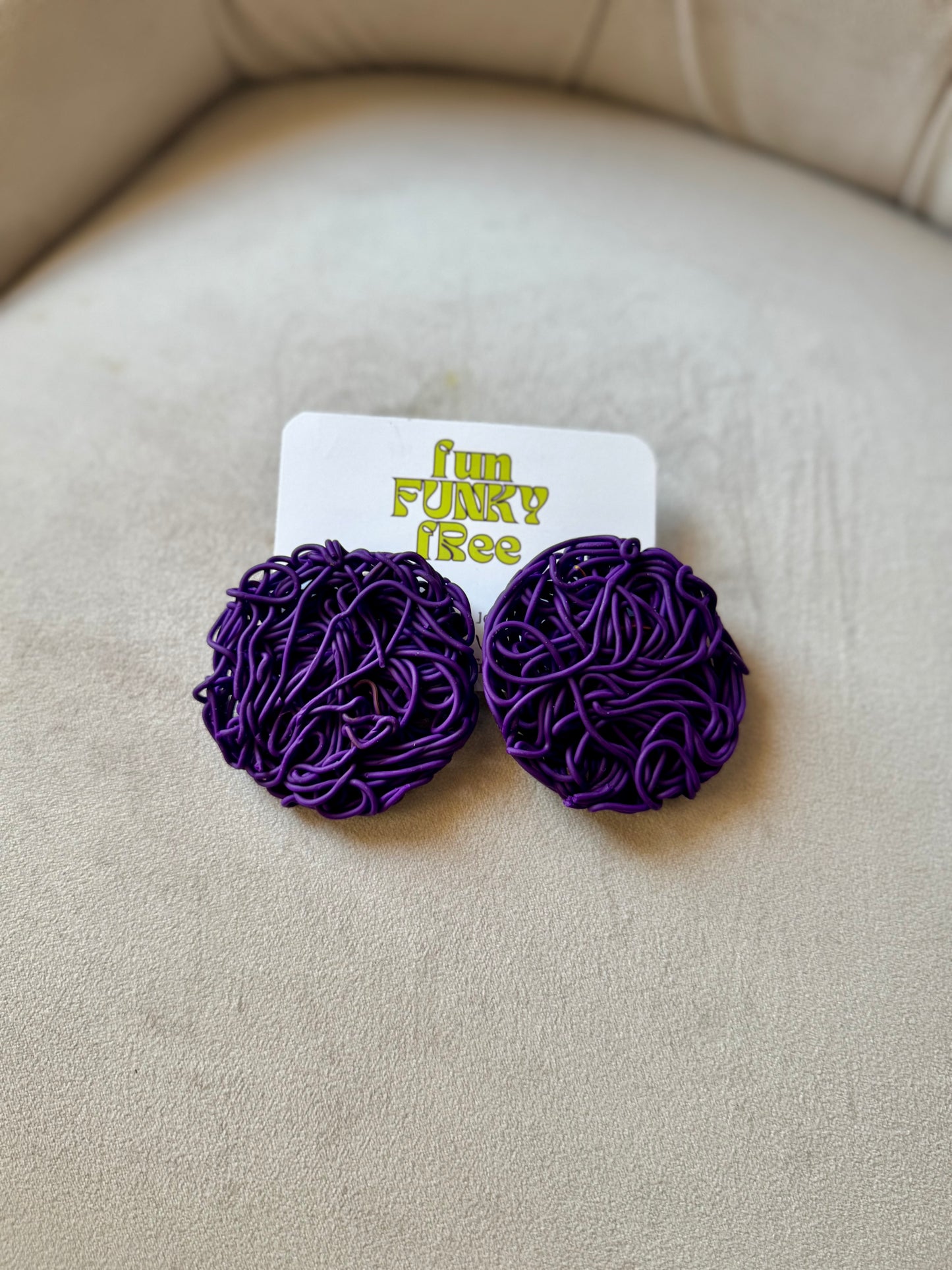Medium Tumble Studs- Deep Purple