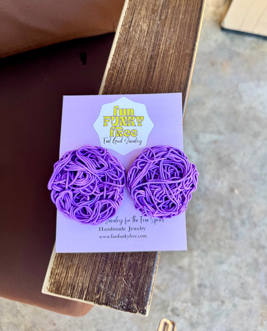 Small Tumble Studs- Purple