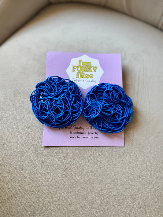 Medium Tumble Studs- Vibrant Navy