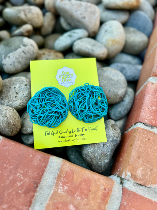 Small Tumble Studs- Deep Teal