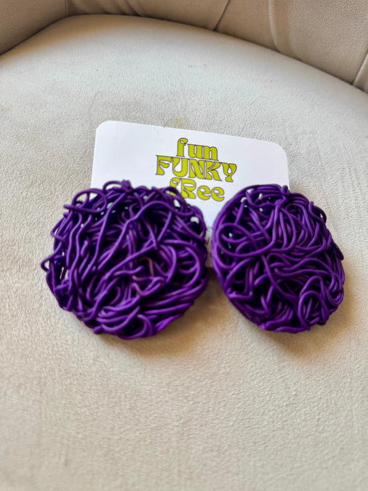 Medium Tumble Studs- Deep Purple
