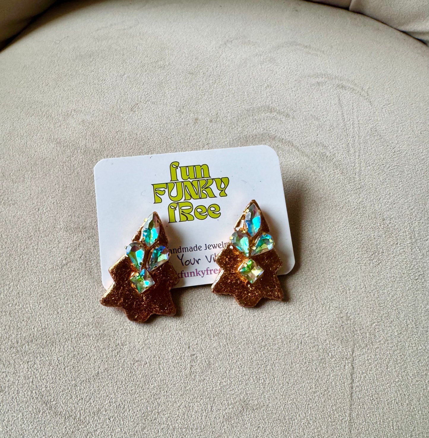 Funky Christmas Tree - Rose Gold/Gems