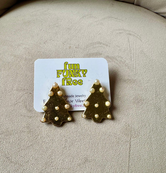 Funky Christmas Tree - Gold/Pearl